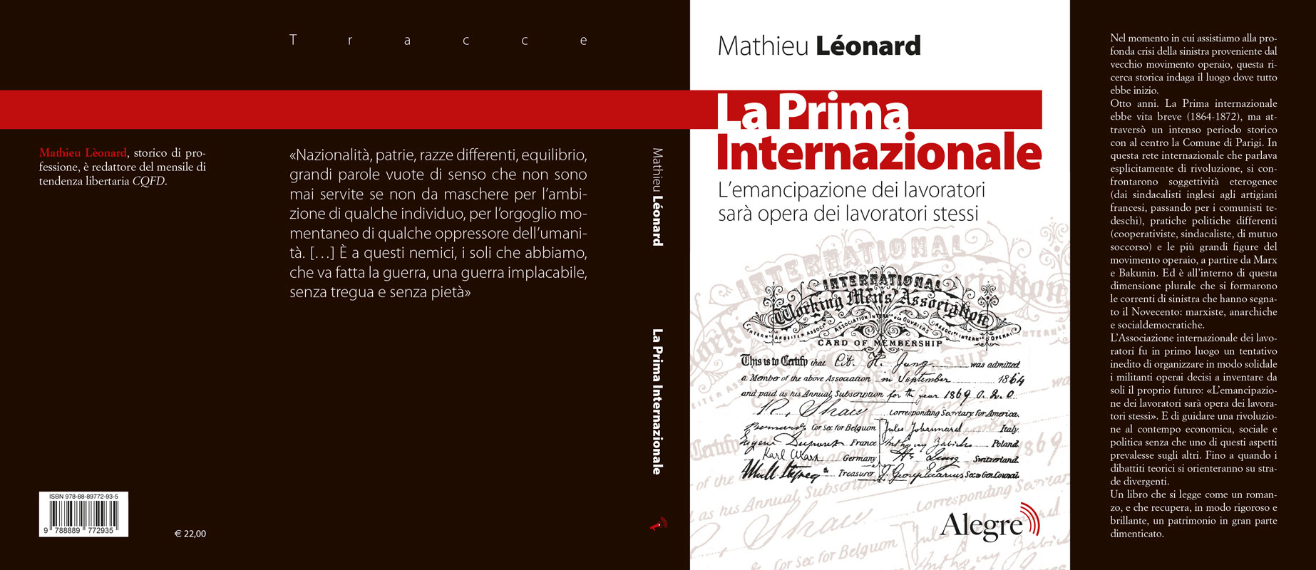 Mathieu Léonard, La Prima Internazionale, stesa