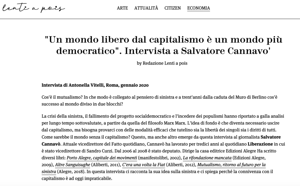 Cannavò su Lenti a pois.